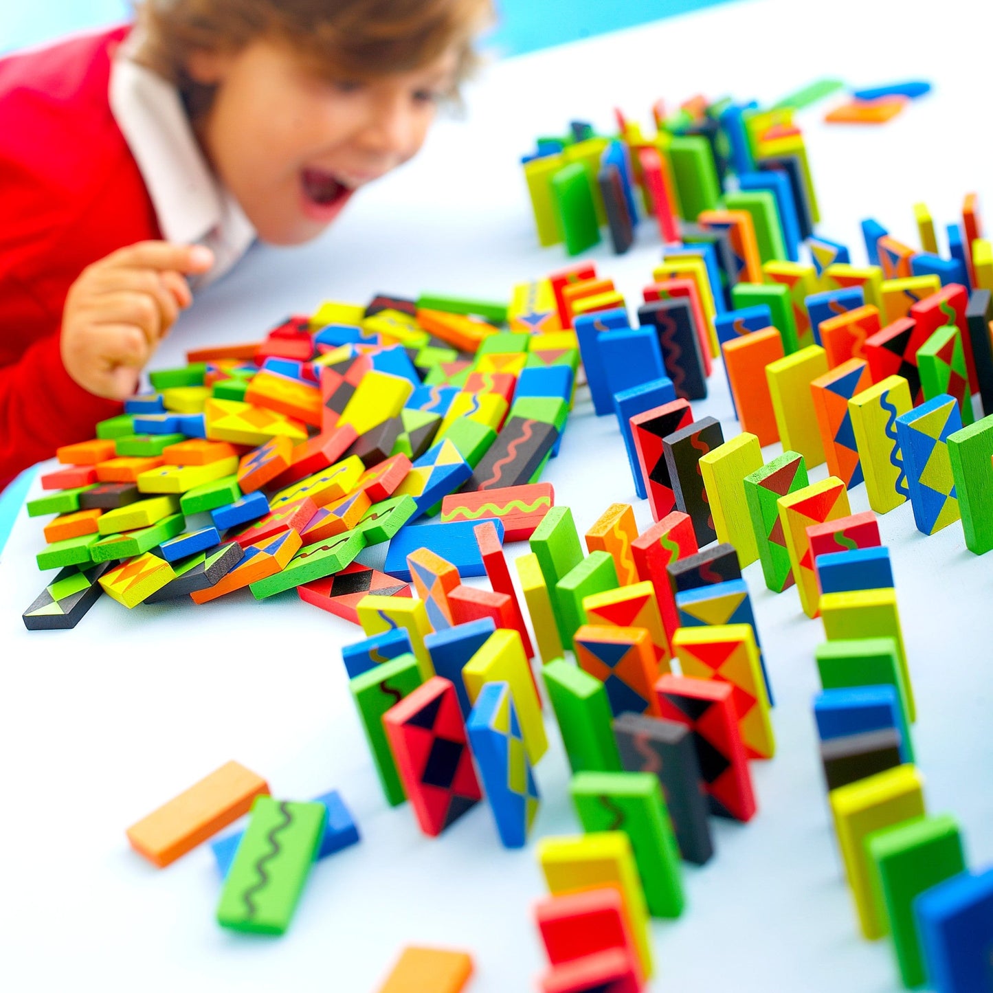 Classic 255-Piece Wooden Domino Race Set