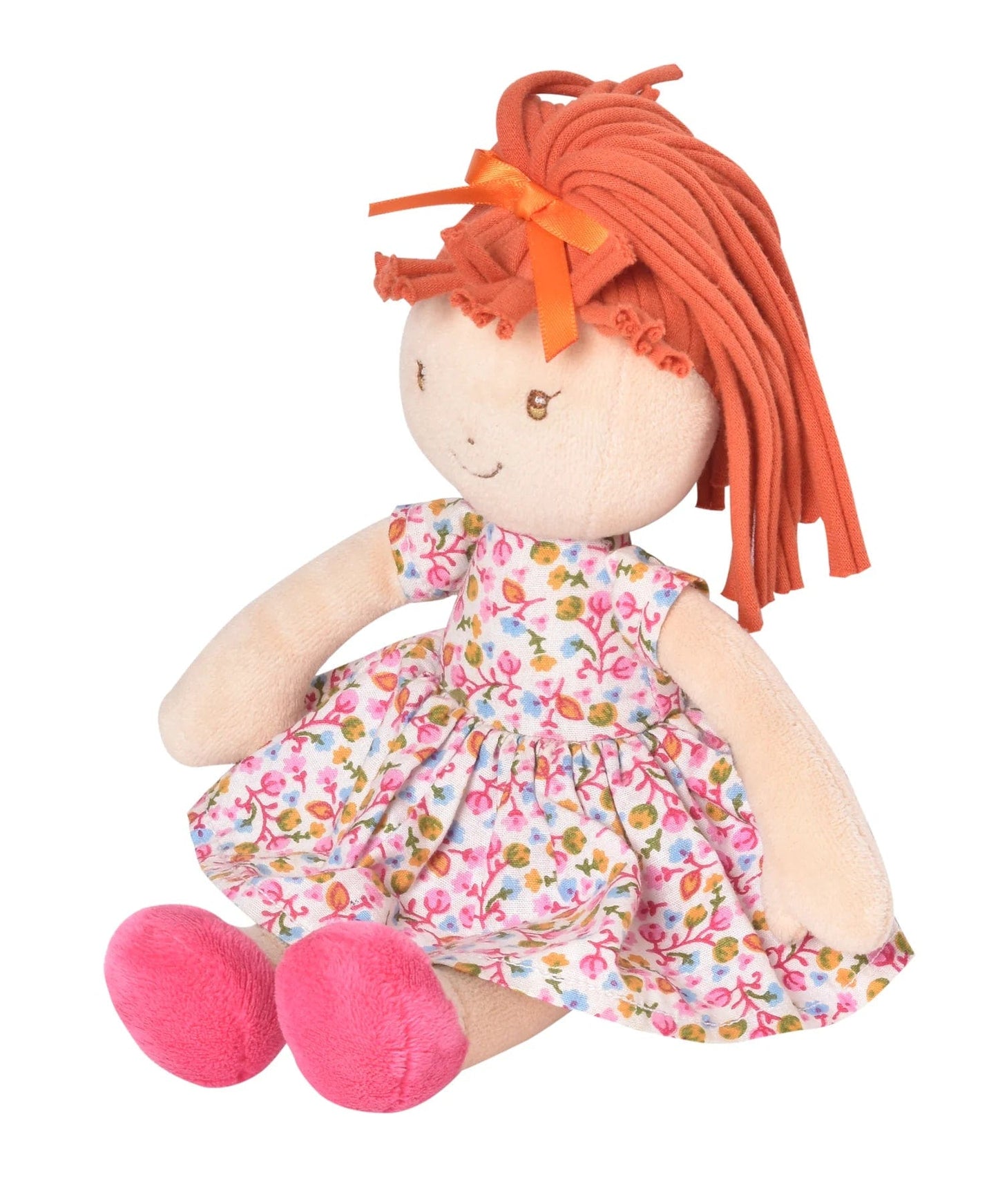 Emmy Lu - Orange Hair In Pink Print Dress