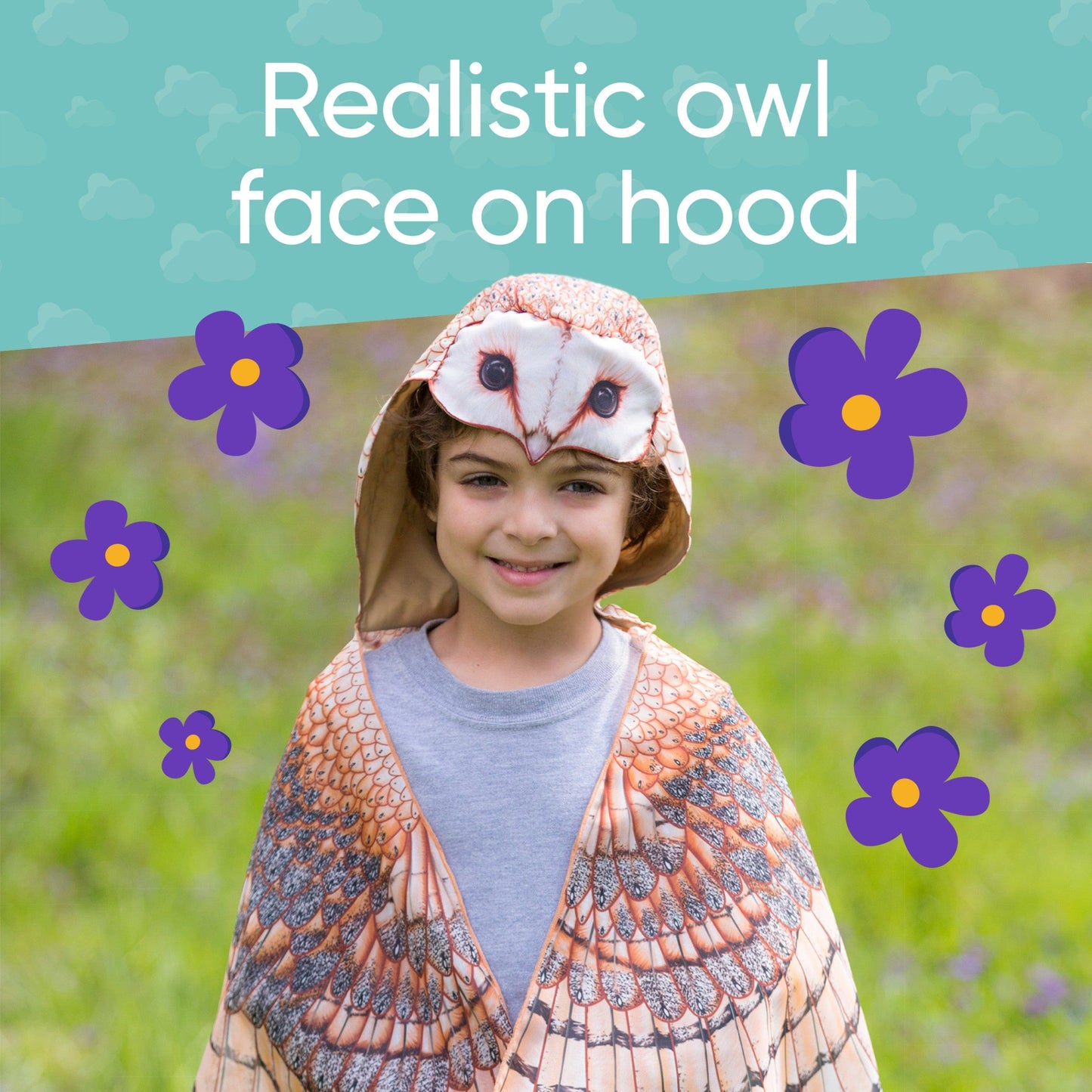 Hooded Realistic Owl Wings Costume