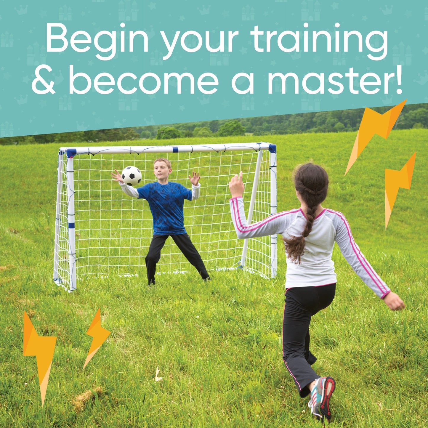 Goal for It! Portable 3-in-1 Pro-style Soccer Trainer Goal