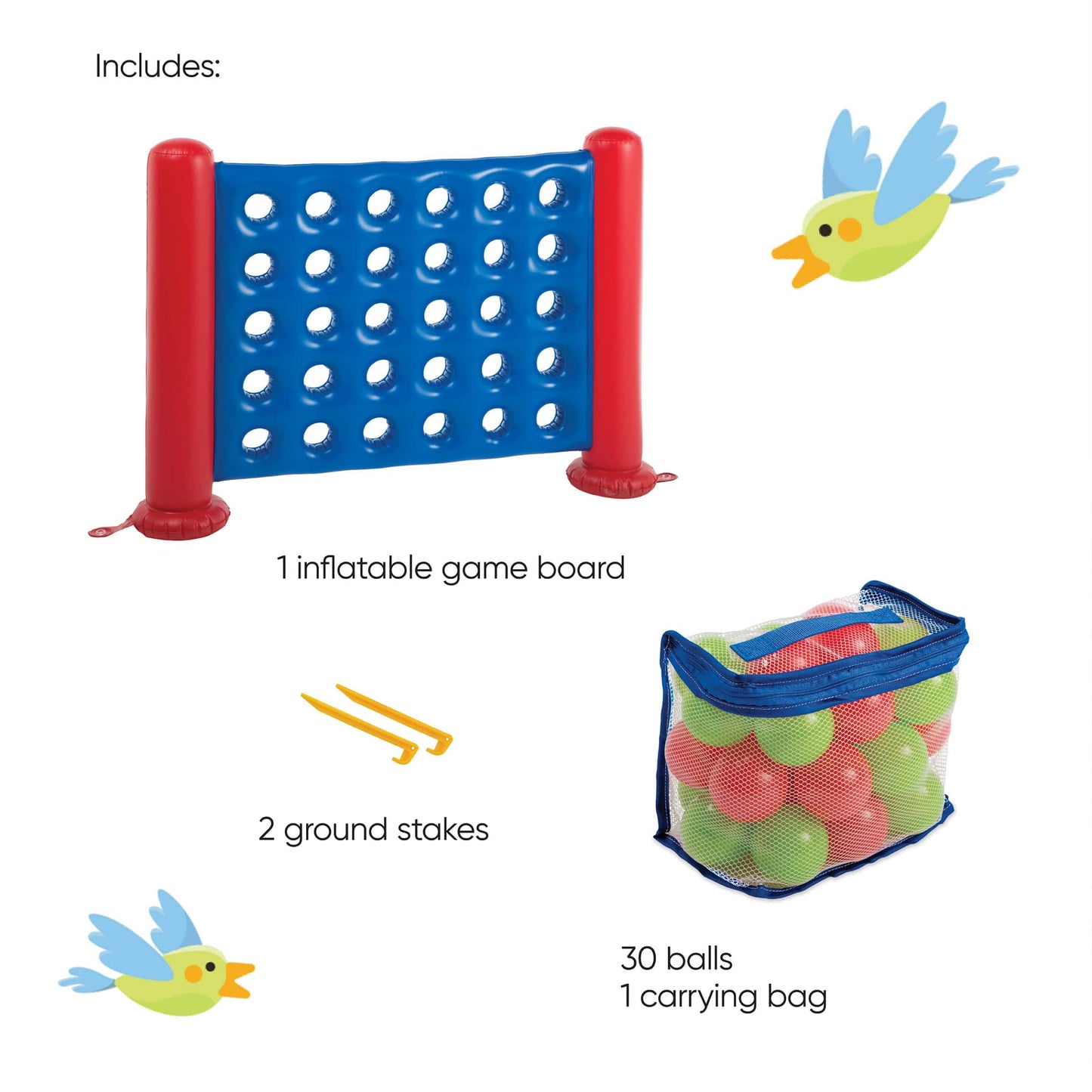 Jumbo 4-Foot Inflatable 4-in-a-Row Sorting and Strategy Game