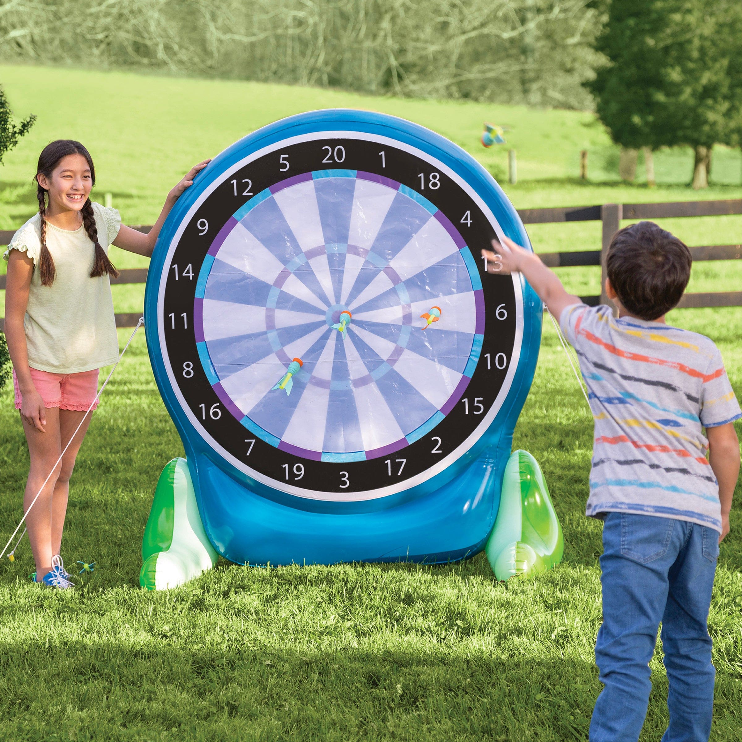 Giant 58-Inch Inflatable 2-in-1 Darts and Soccer Set