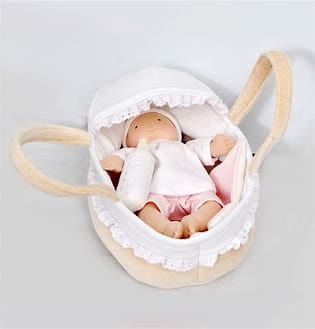 Grace - Baby Soft Doll With Carry Cot, Bottle & Blanket