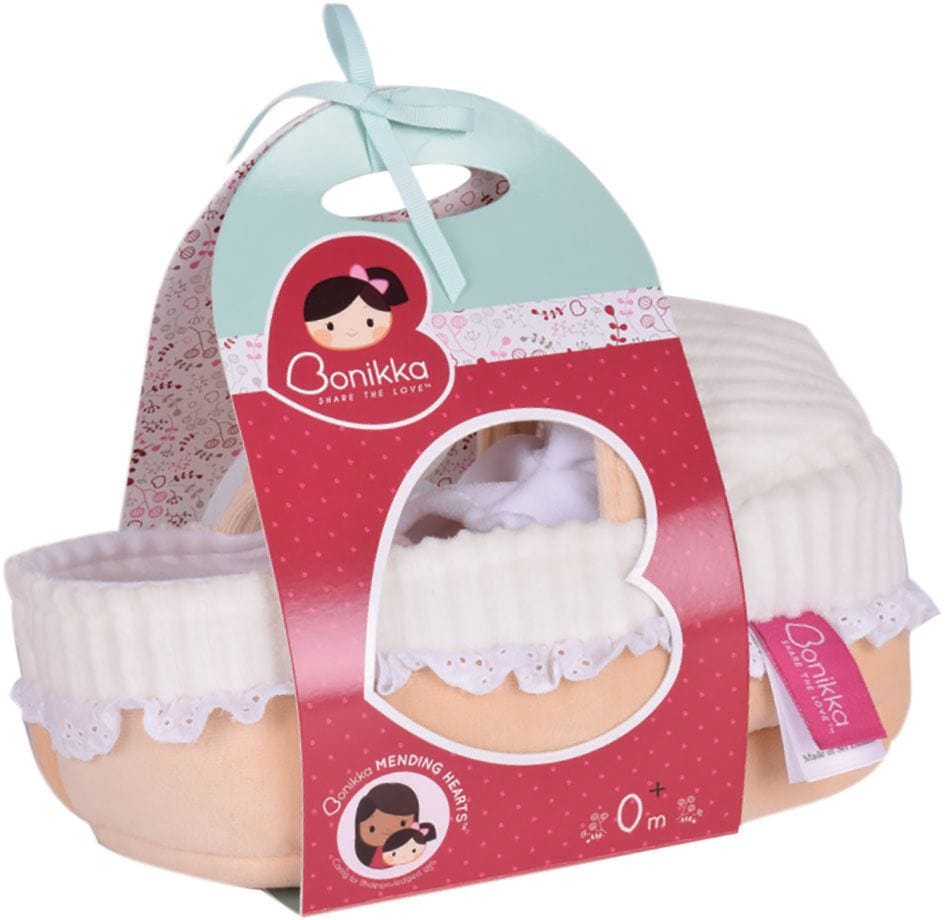 Grace - Baby Soft Doll With Carry Cot, Bottle & Blanket
