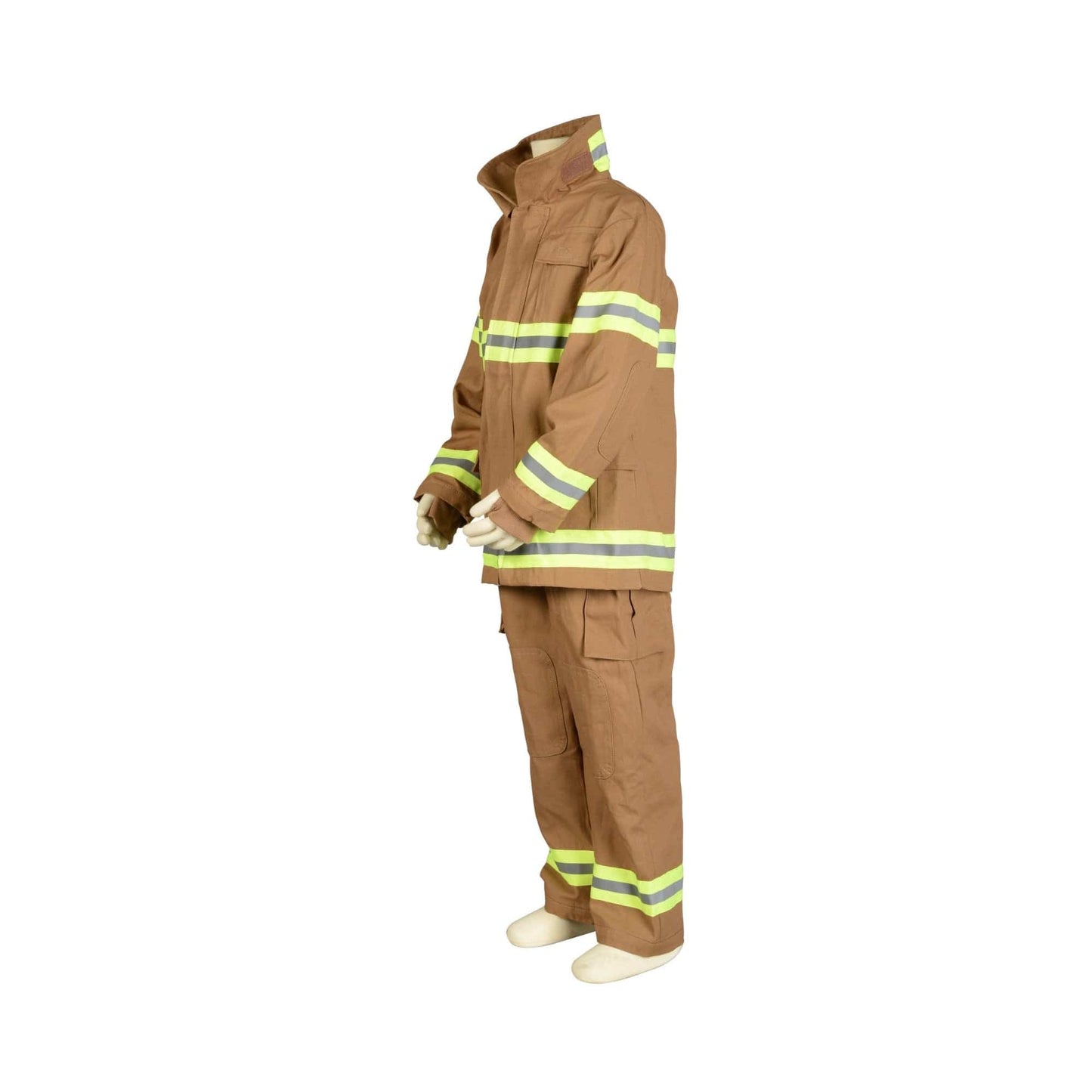 Tan Firefighter Suit W/ Black Helmet