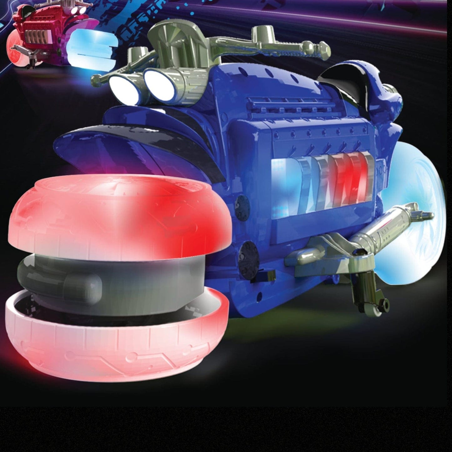 Set Of 2 Hovercycles, Red And Blue