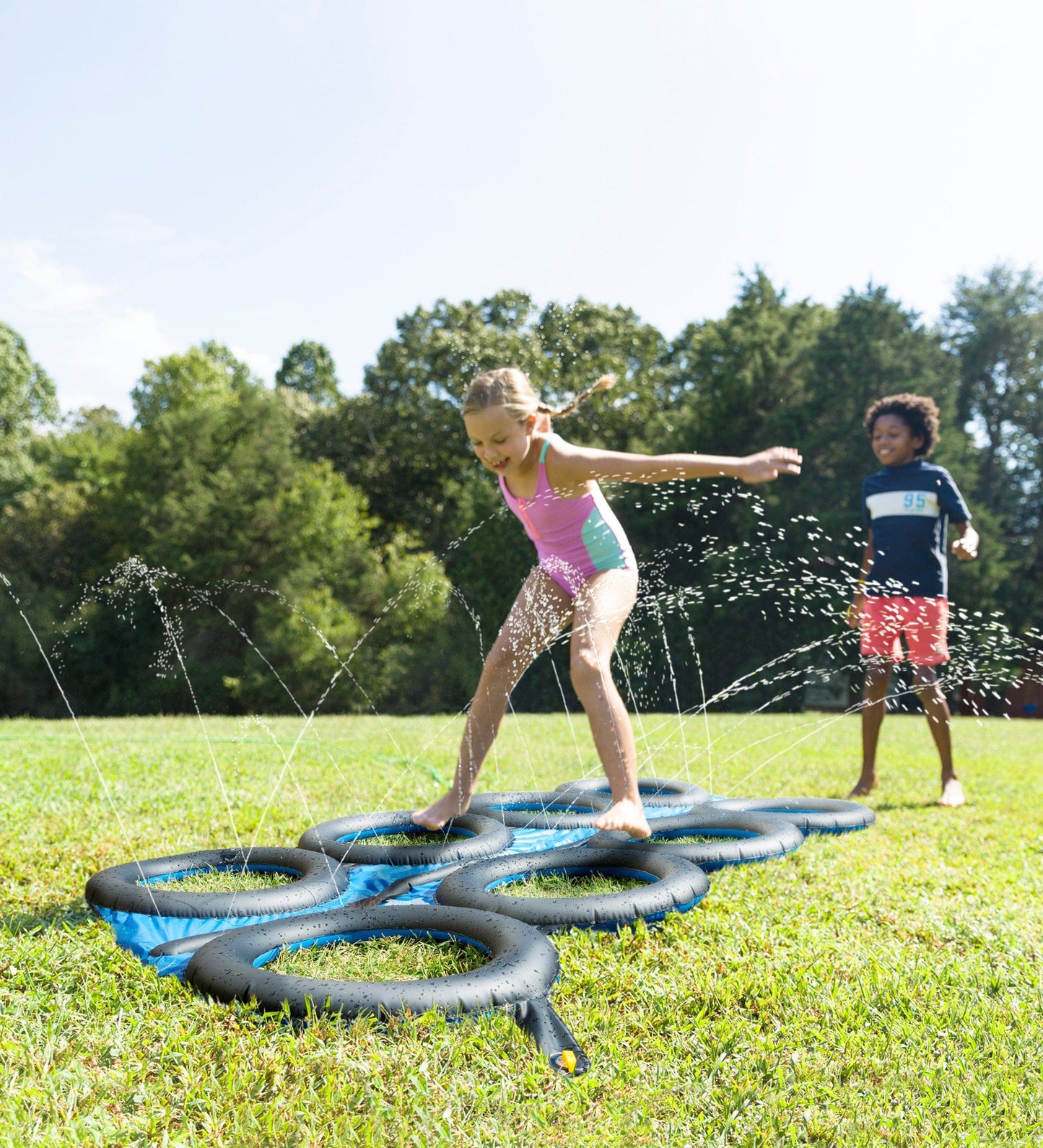 58-Inch Inflatable Tire Run with Sprinkler