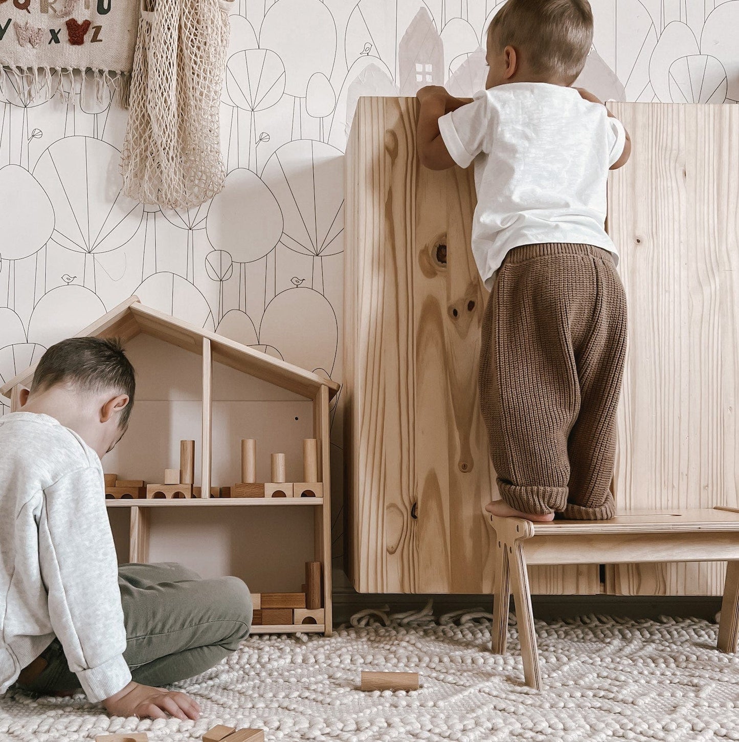 Wooden One Step Stools For Kids
