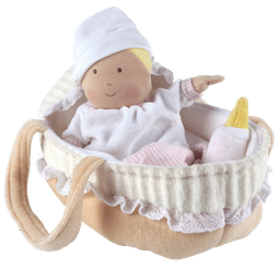 Grace - Baby Soft Doll With Carry Cot, Bottle & Blanket