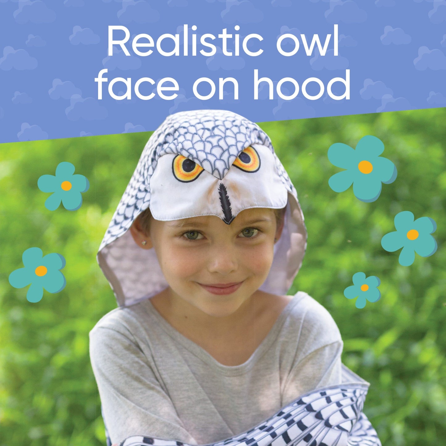 Hooded Realistic Owl Wings Costume