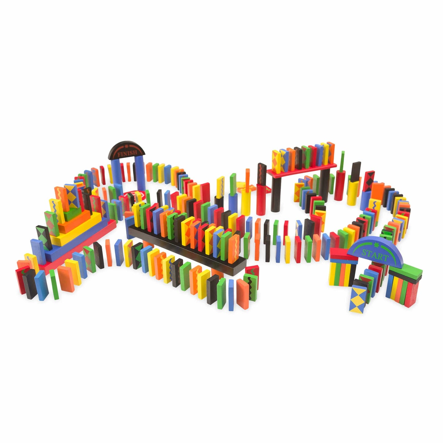 Classic 255-Piece Wooden Domino Race Set