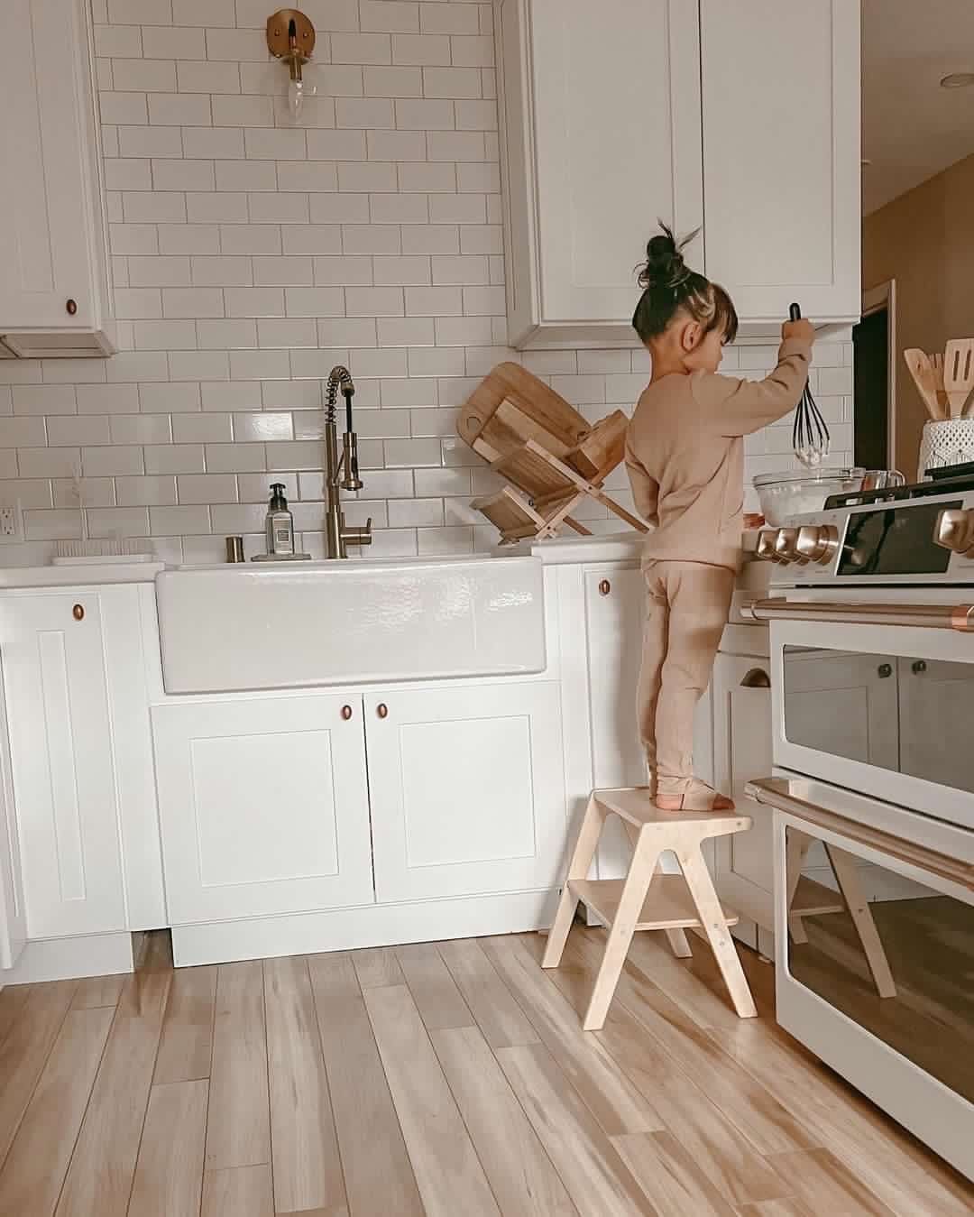 Wooden Two Step Stools for Kids