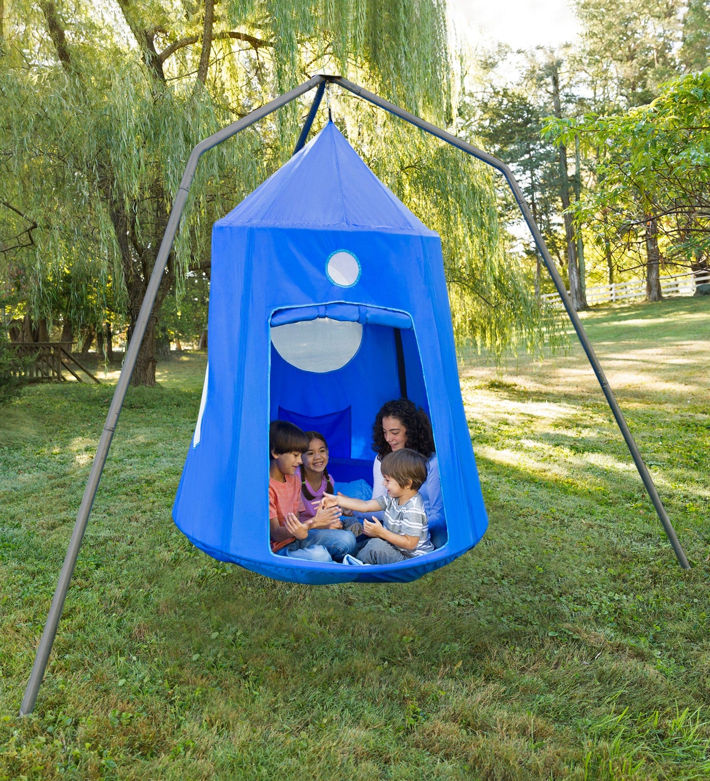 HugglePod HangOut Nylon Family Hanging Tent with Quilted Floor Mat and LED Lights