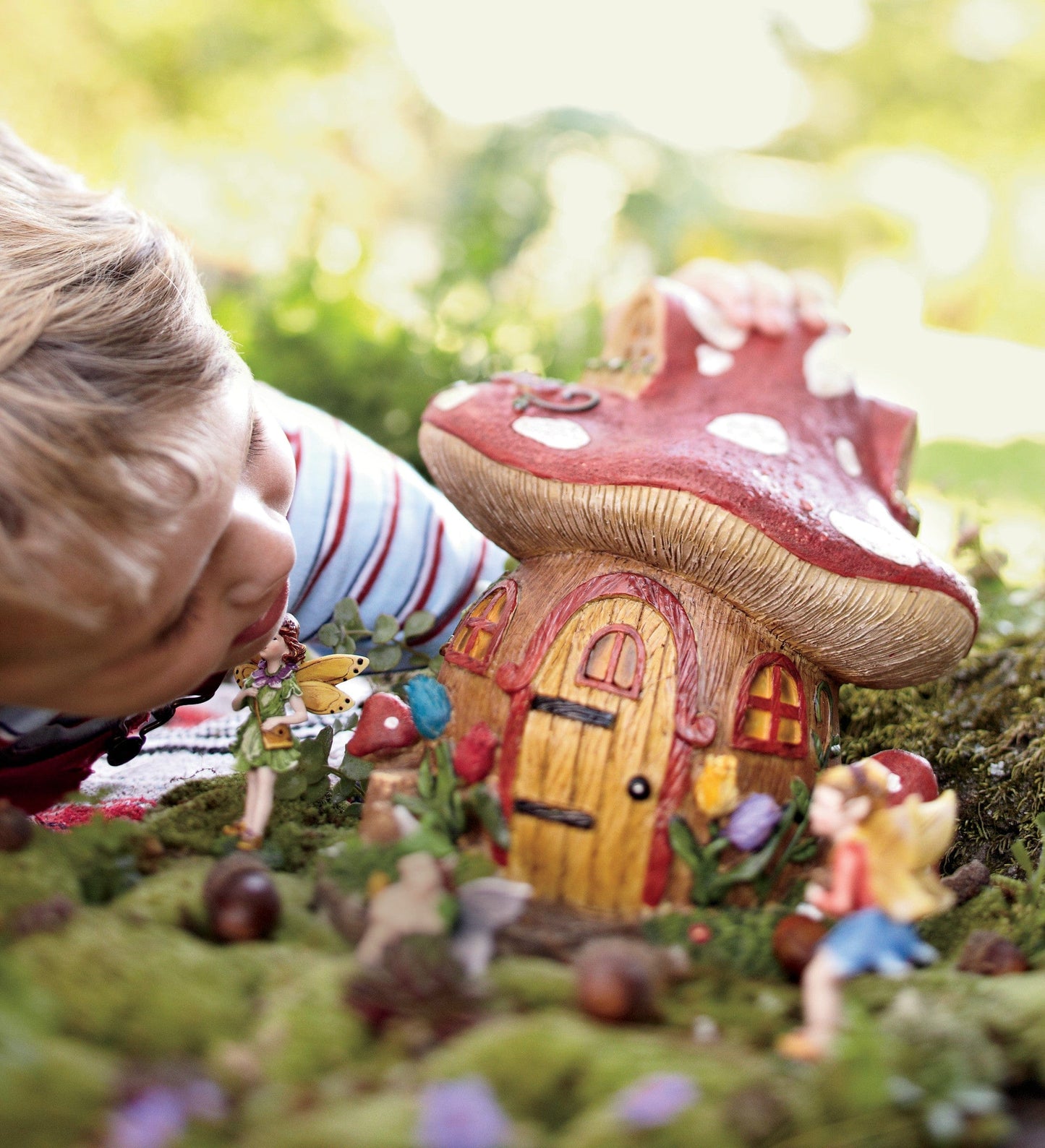 Fairy Village Set with 5 Houses and 10 Fairies