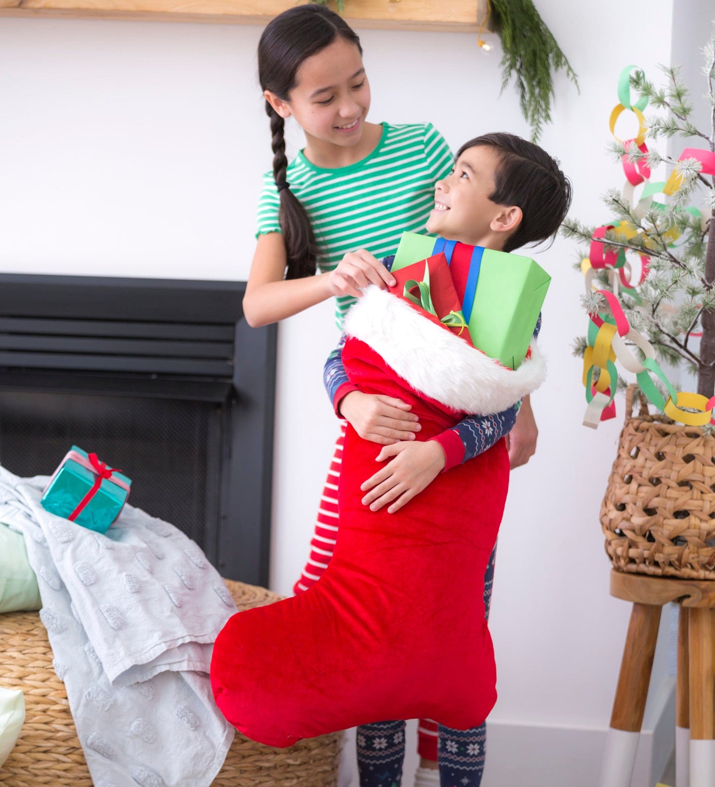 Super-Sized Red Velveteen Christmas Stocking