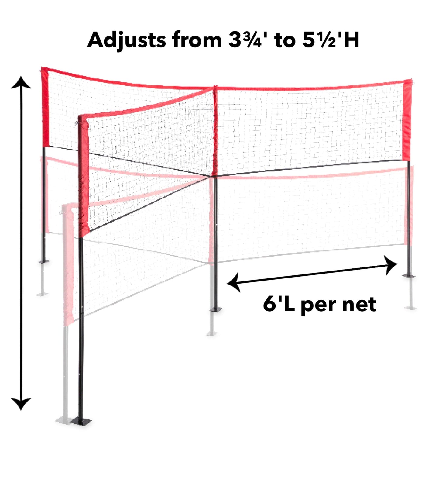 Jumbo 3-in-1 Adjustable Three-Square Game Set