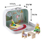 Rainbow Cottage Travel Dollhouse Set with Dolls and Furniture
