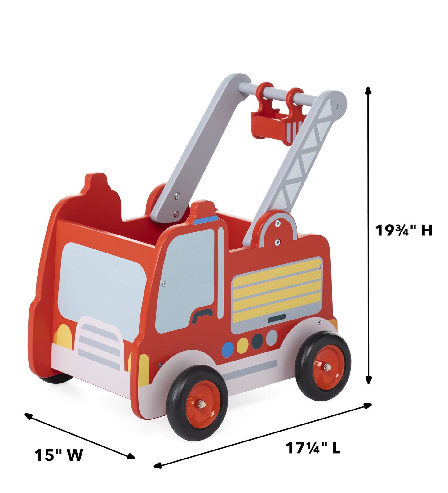 Wooden Fire Truck Walker and Push Toy