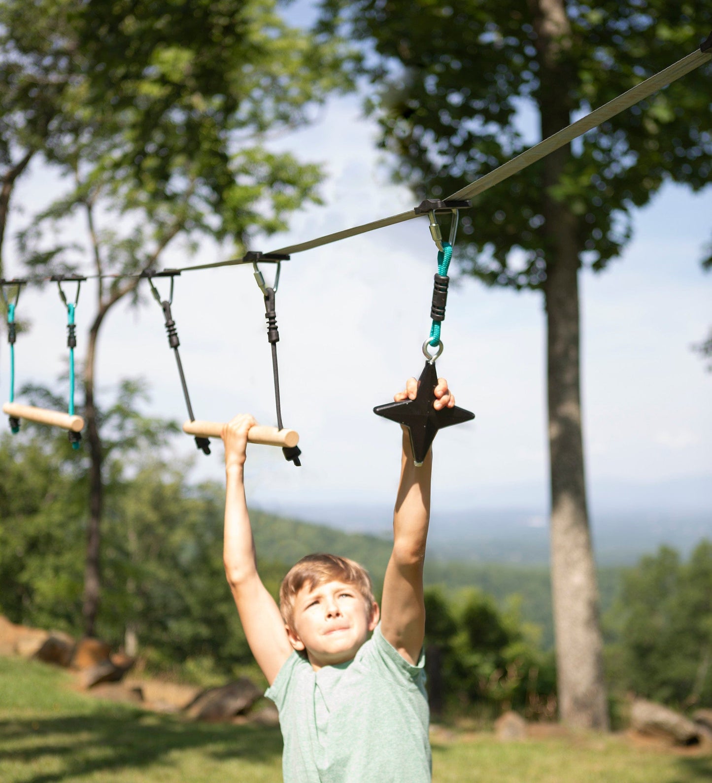 Ninjaline Ninja Star 7-Piece Hanging Obstacle Course Kit with Ninja Stars