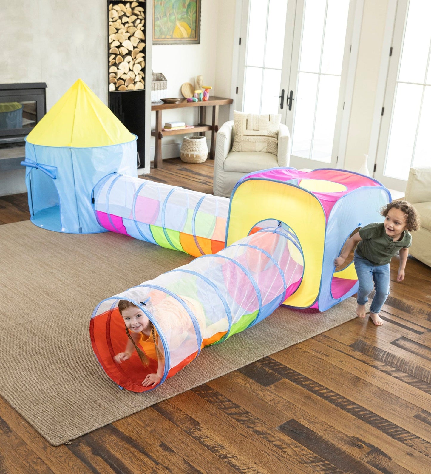 Pop-Up Rainbow Play Tents and Tunnels, Set of 4