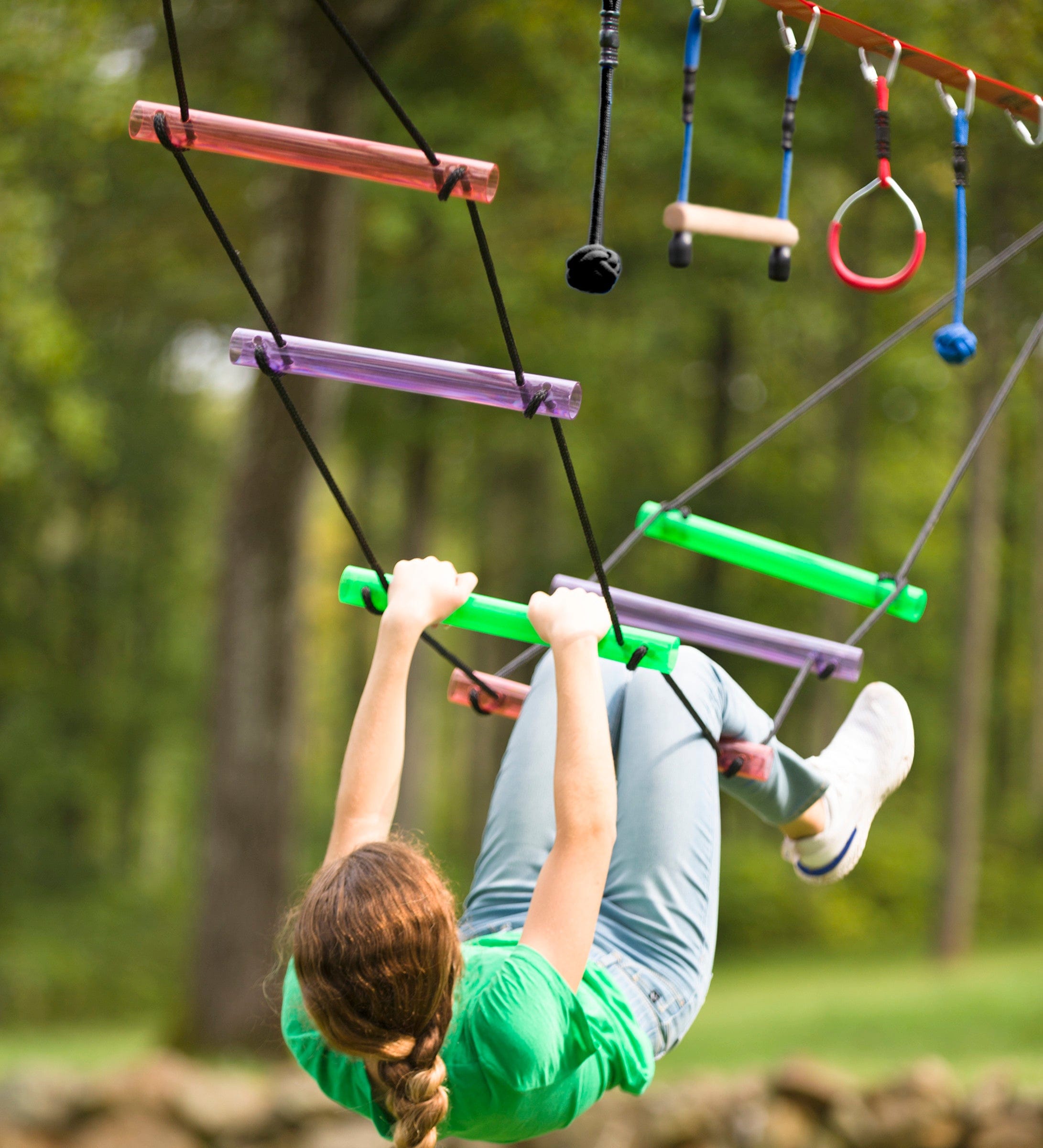 Ninjaline Deluxe 9-Piece Hanging Obstacle Course Kit with Bachar Ladde –  HearthSong