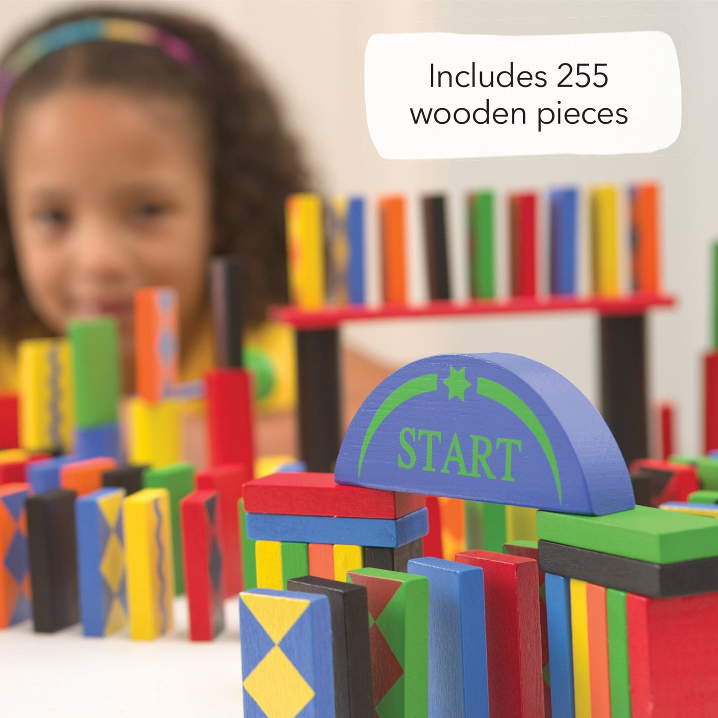 Classic 255-Piece Wooden Domino Race Set