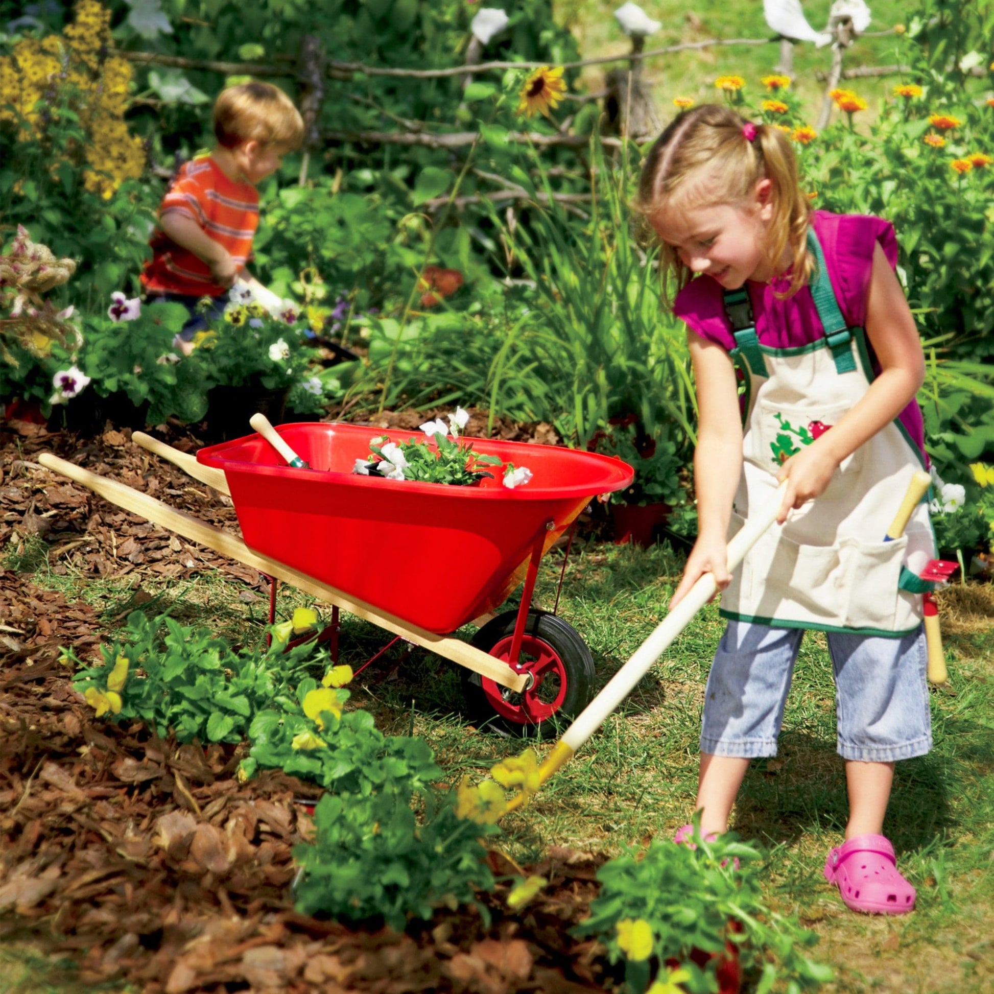 Grow With Me Adjustable Garden Tool Set and Child's Wheelbarrow Set