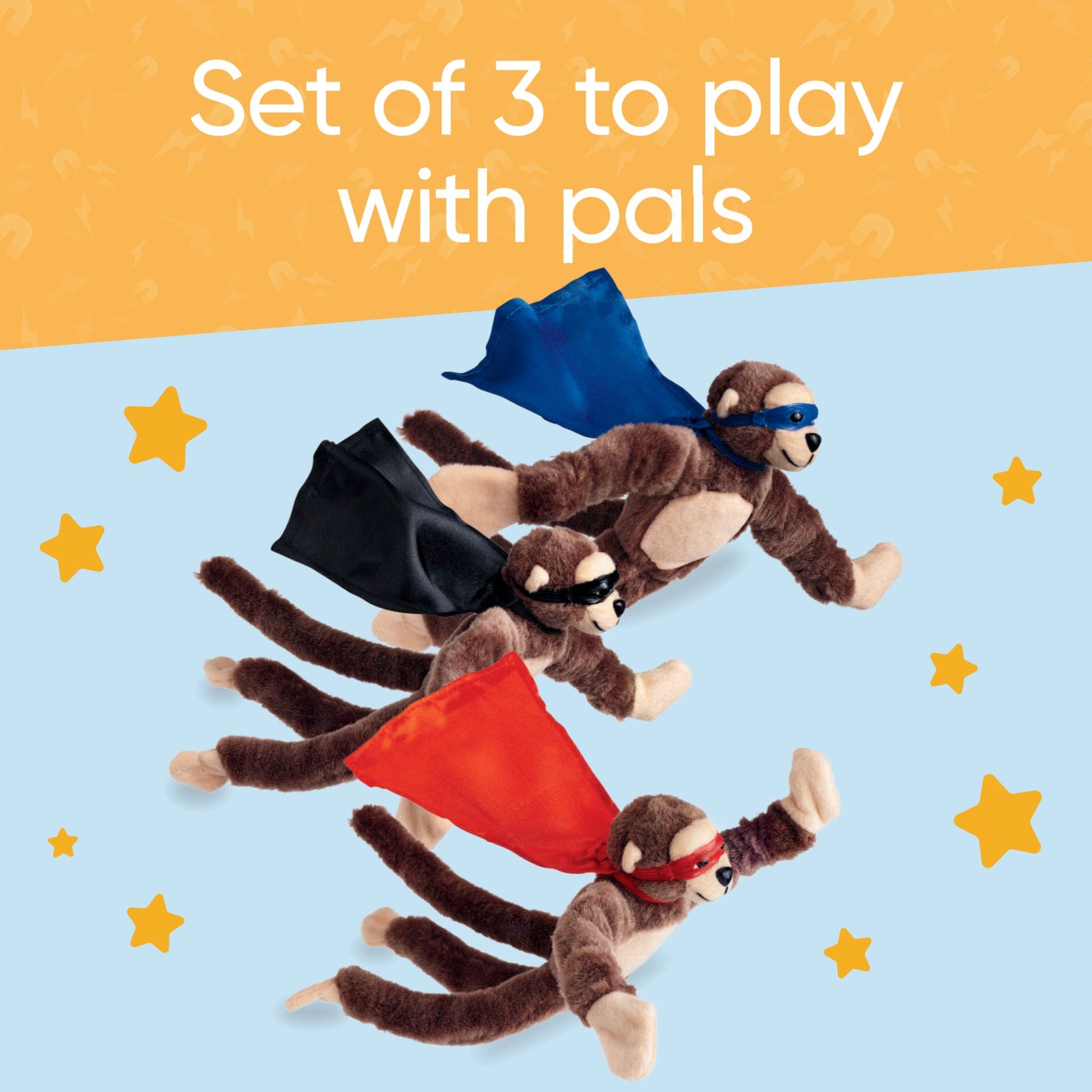 Flying Flingshot Plush Howling Monkeys, Set of Three
