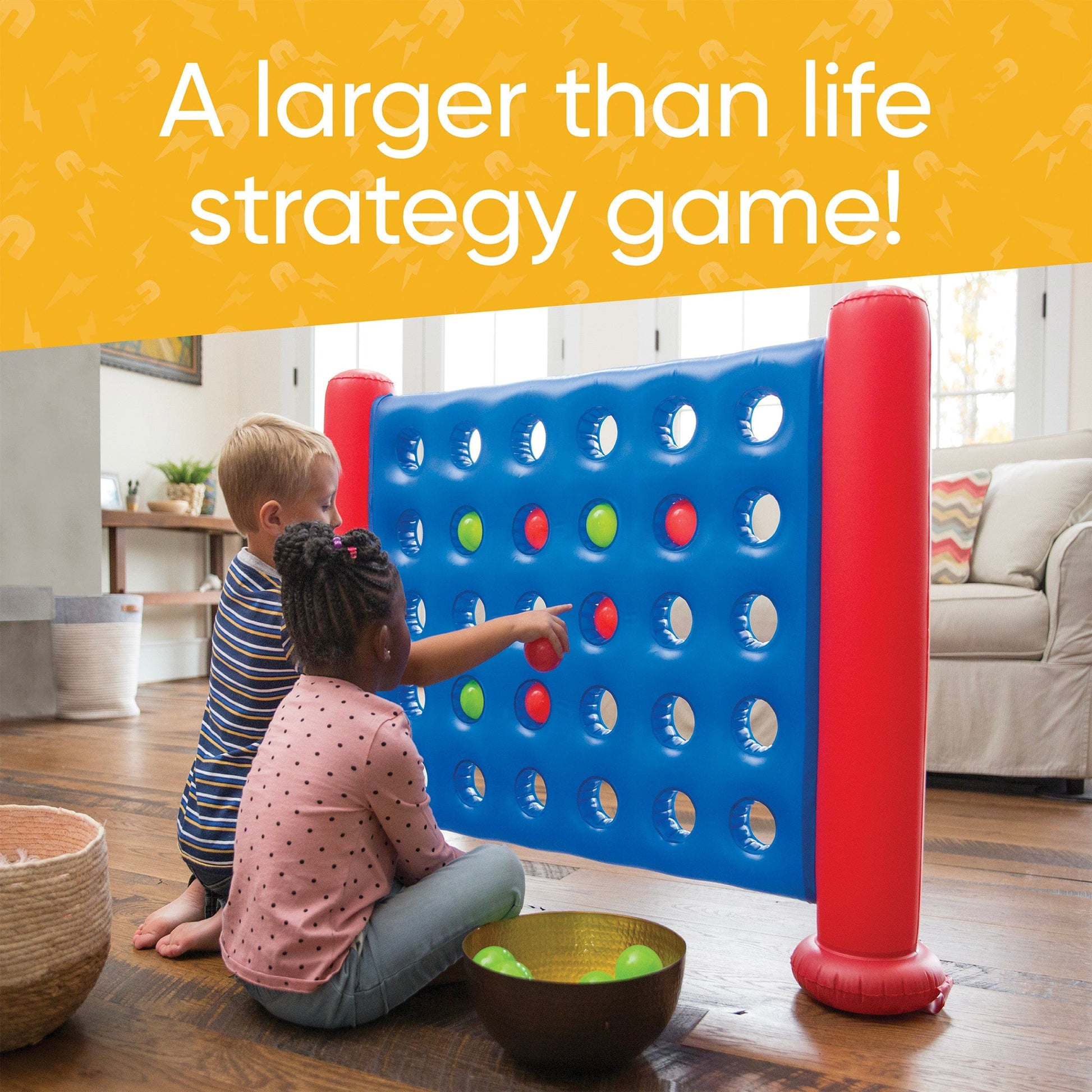 Jumbo 4-Foot Inflatable 4-in-a-Row Sorting and Strategy Game