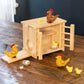 Wooden Chicken Coop and Felt Chickens Play Set