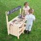 Wooden Mud Kitchen Sensory Play Station with Metal Accessories