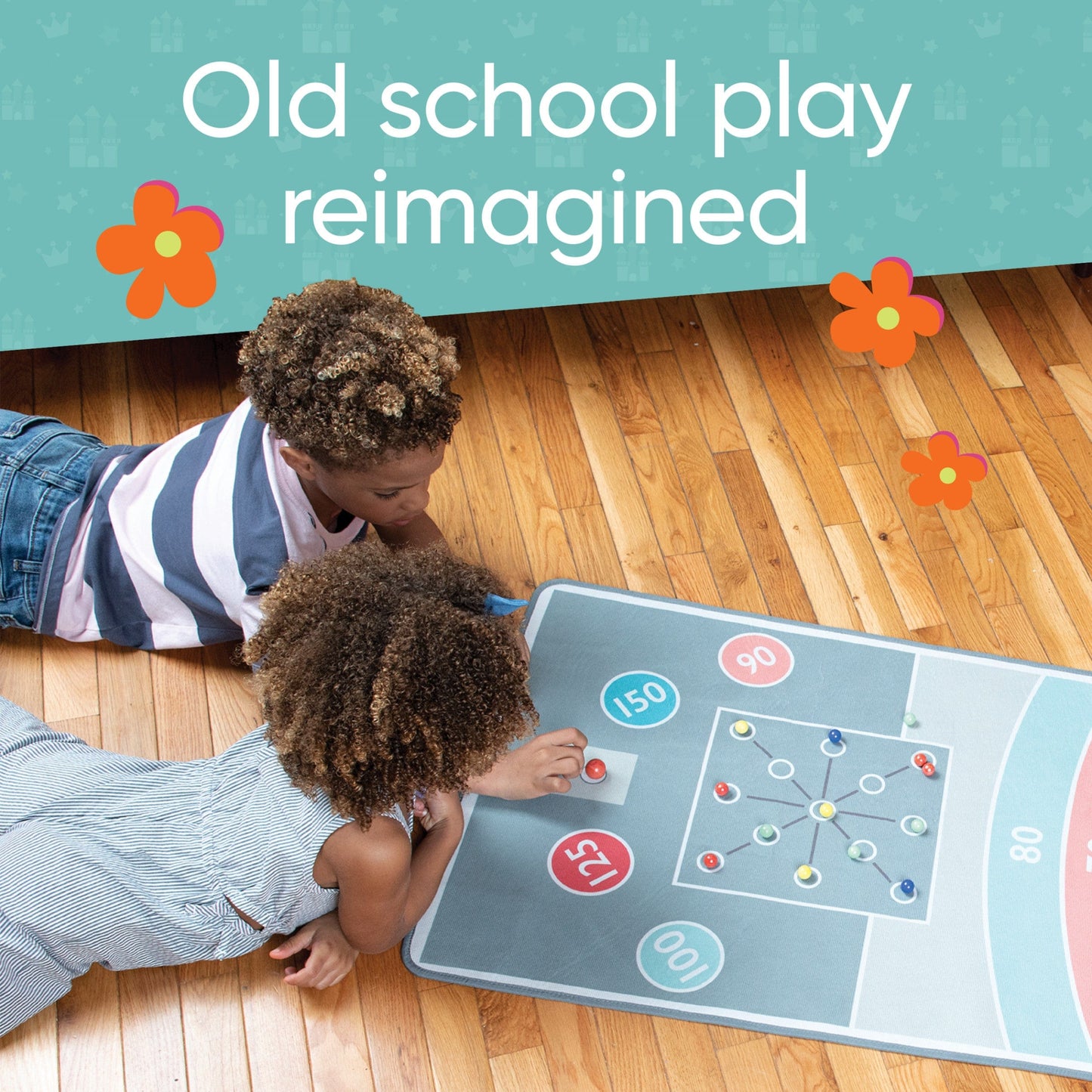 Retro Hopscotch and Marble 2-in-1 Rug