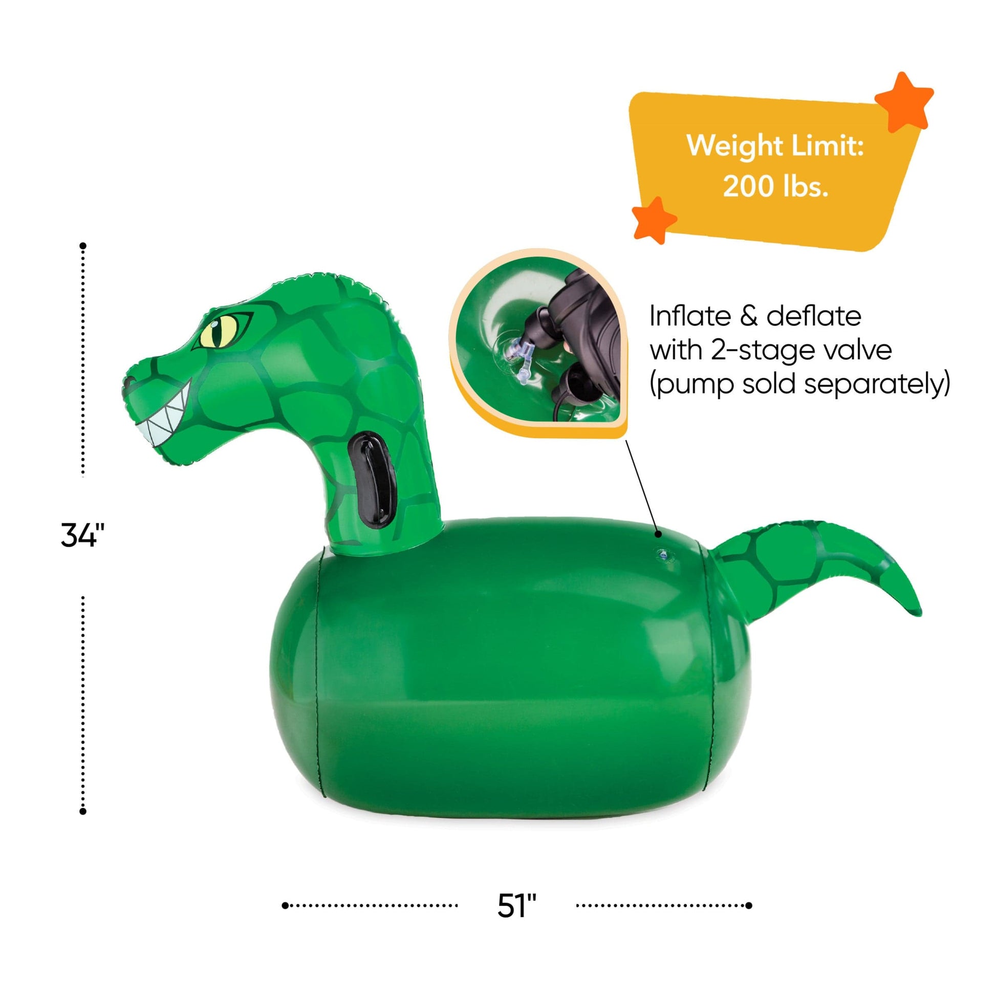 Inflatable Ride-On Hop 'n Go Dinosaurs