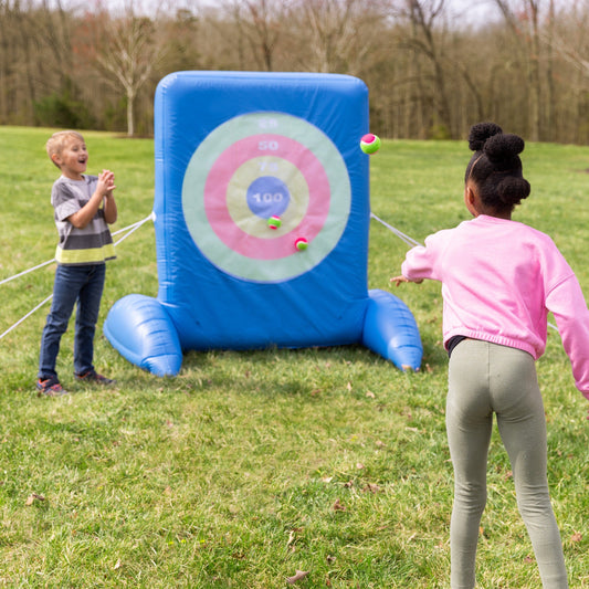 Giant Double-Sided Inflatable Axe-Throwing and Ball-Toss Target Game