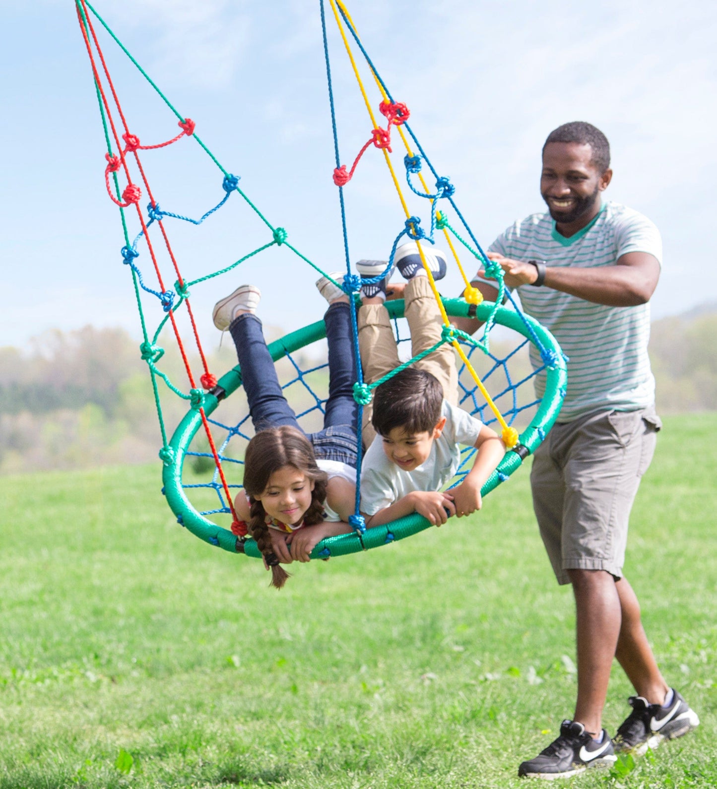 40-Inch 2-in-1 Colorful Climbing Rope Swing