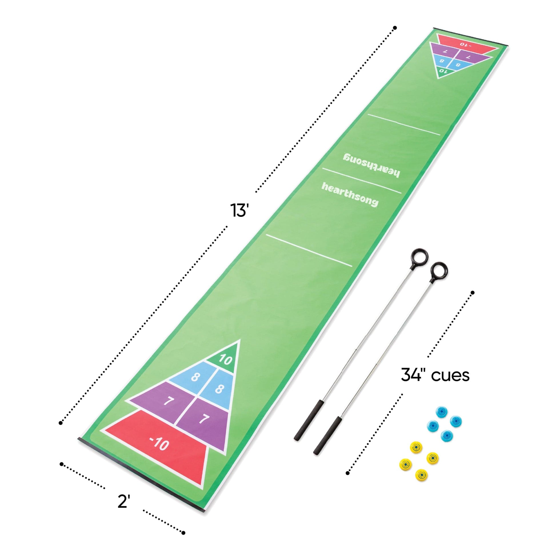 Shuffle Zone Shuffleboard Family Game with Oxford Mat and Rolling