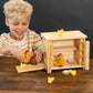 Wooden Chicken Coop and Felt Chickens Play Set