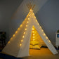 7-Foot Cotton Canvas Indoor and Outdoor Tent with Lights