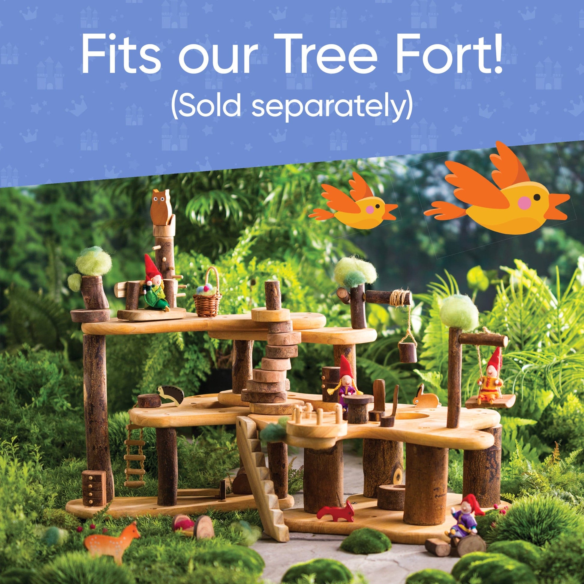 4-Piece Tree Blocks Living Room Furniture Set