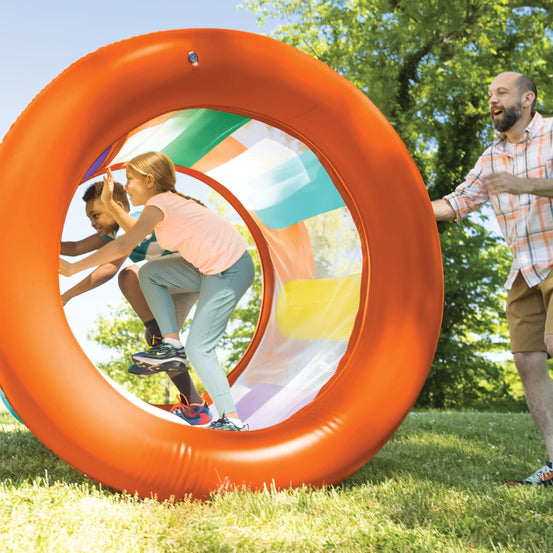 Roll With It 2.0 Giant Inflatable Rainbow Land Roller