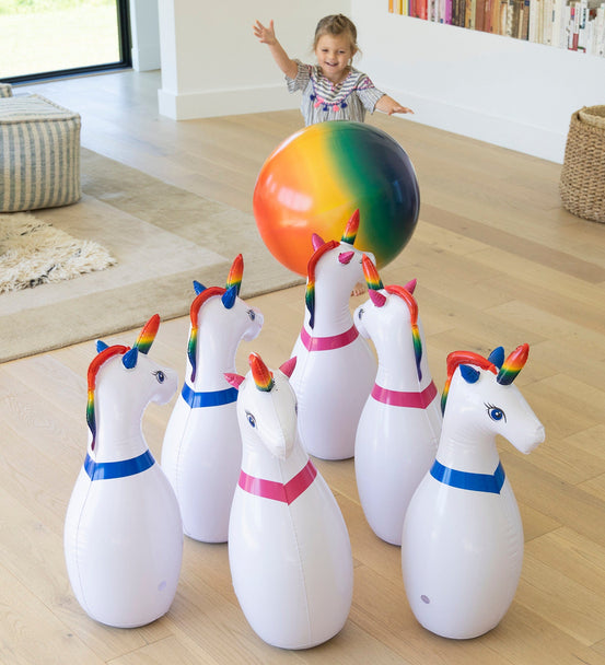 Giant Inflatable Unicorn Bowling Set