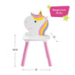 Rainbow Unicorn Table and Chairs Playroom Furniture Set