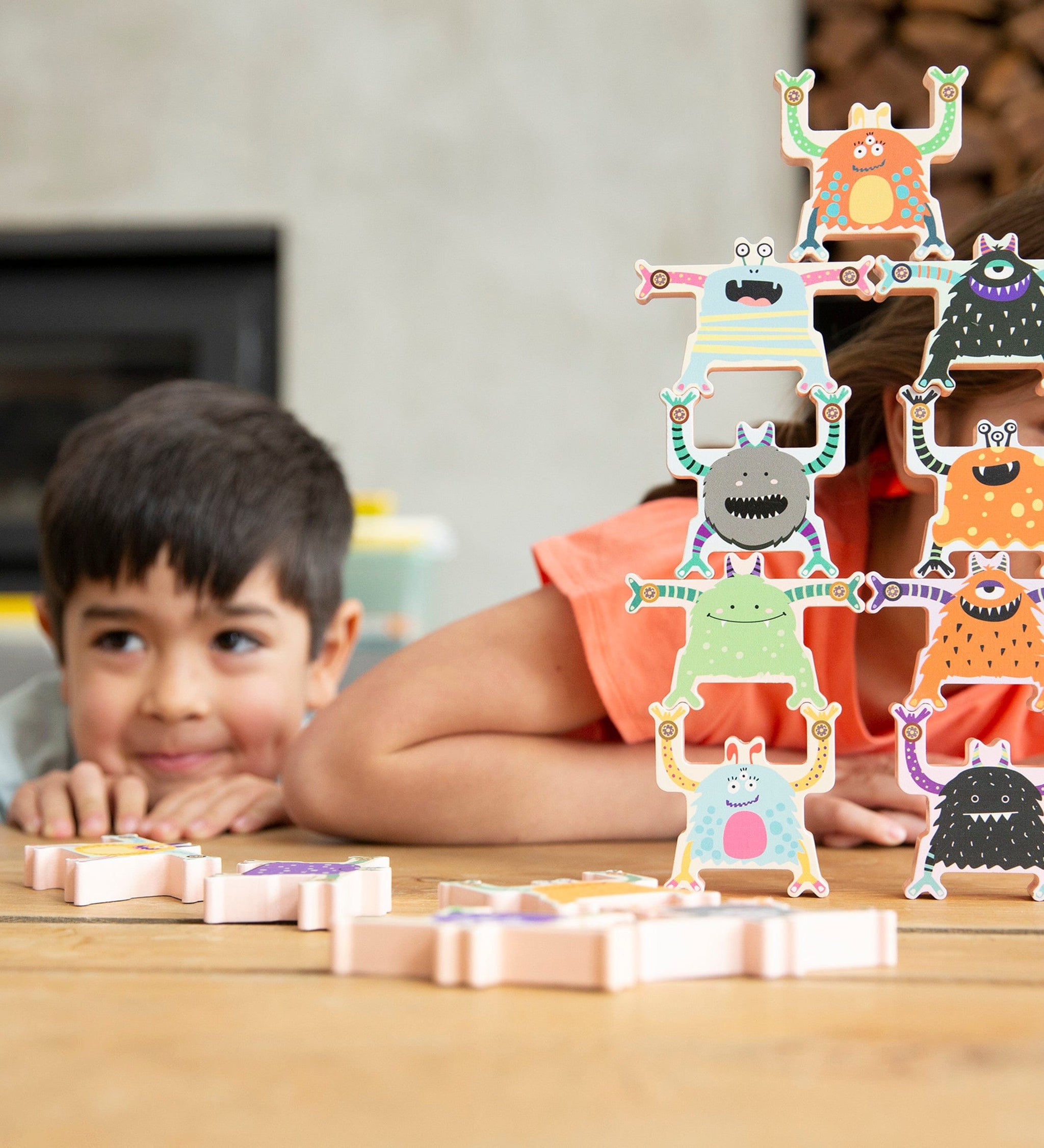 Stacking Monsters Wooden Blocks, Set of 18 Hearthsong