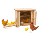 Wooden Chicken Coop and Felt Chickens Play Set