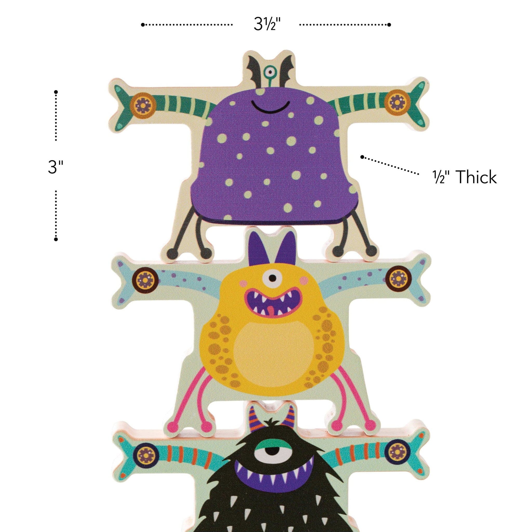 Stacking Monsters Wooden Blocks, Set of 18 Hearthsong