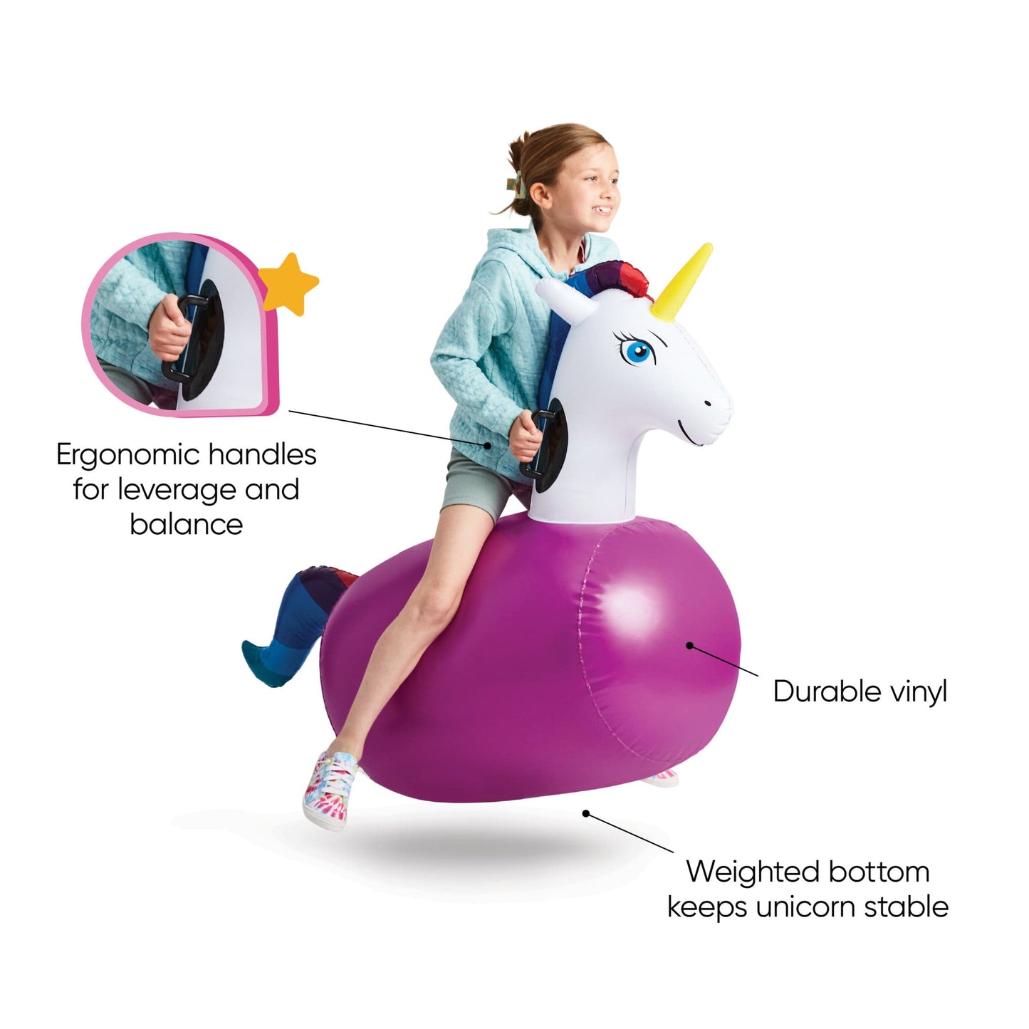 Inflatable Ride-On Hop 'n Go Unicorns