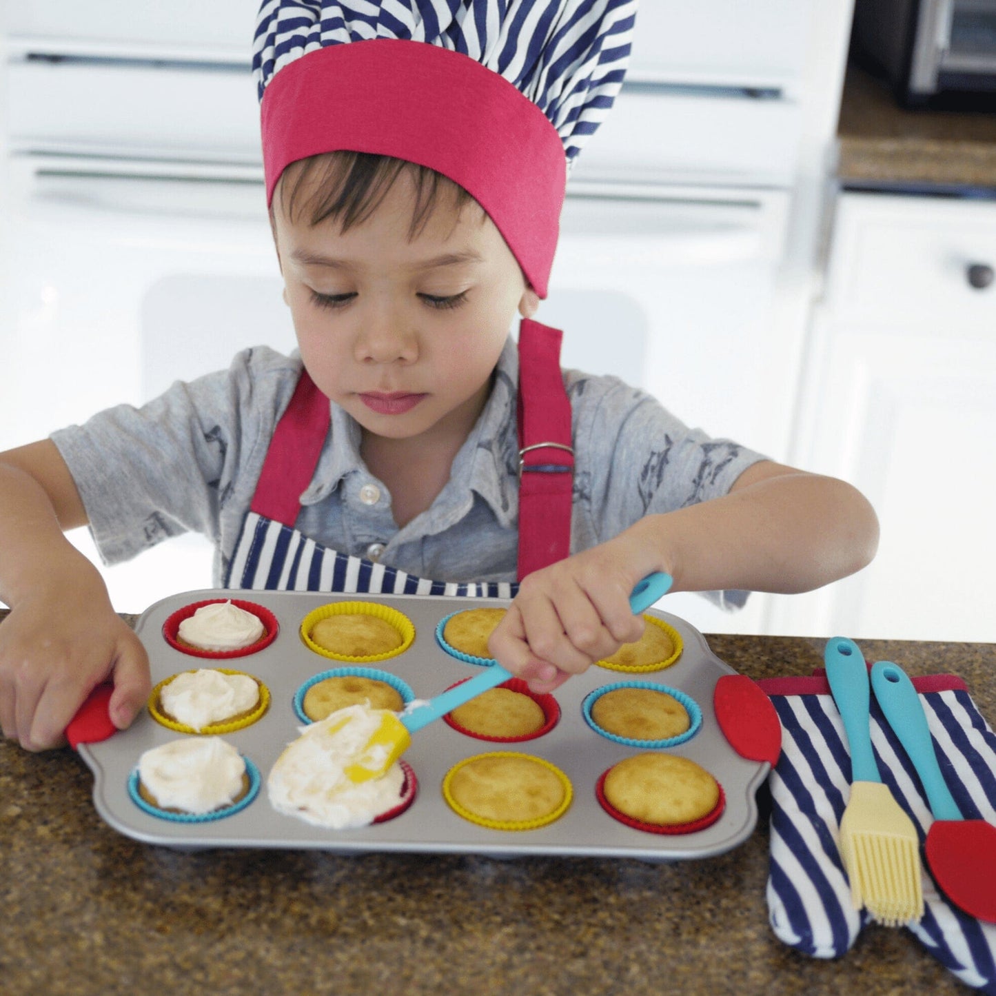 Striped Adult And Youth Apron Boxed Set