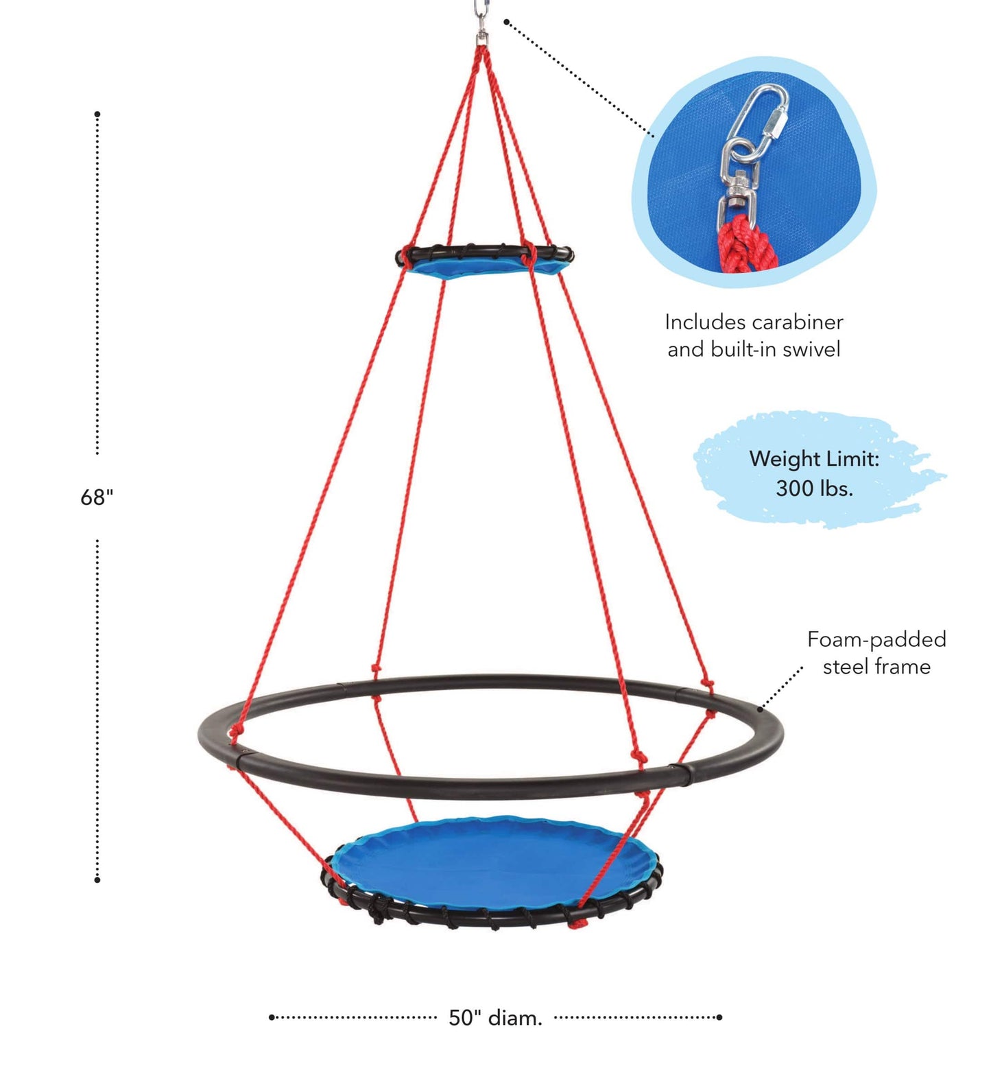 50-Inch Vortex Spinning Ring Swing