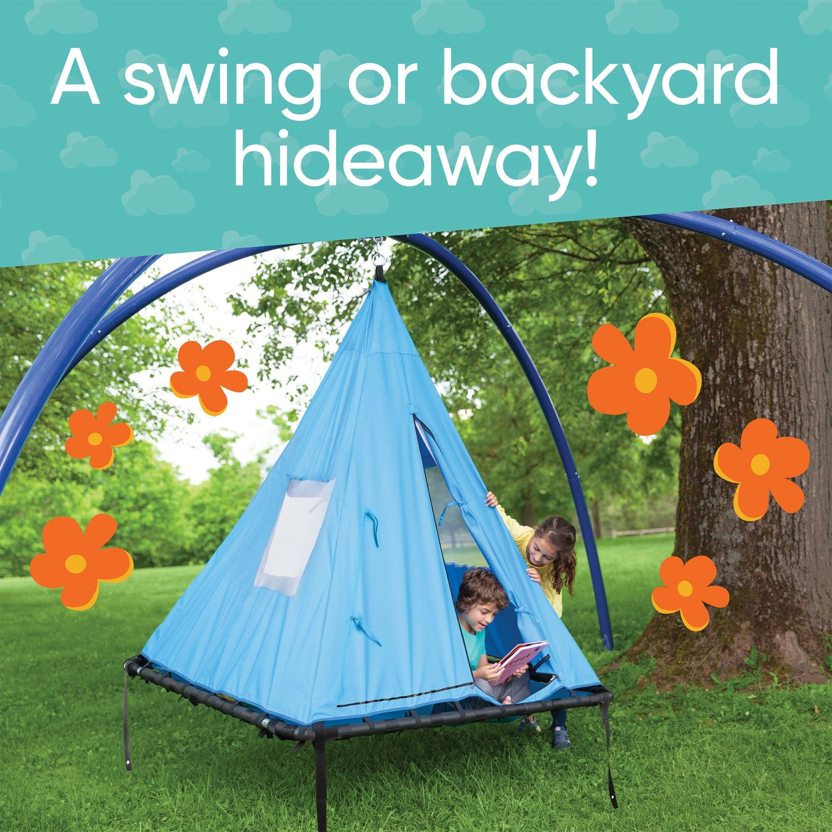 5Foot Sky Pod Platform Swing and Sky Dome Arched Stand Set Hearthsong