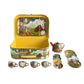 15-Piece Woodland-Themed Tin Tea Set